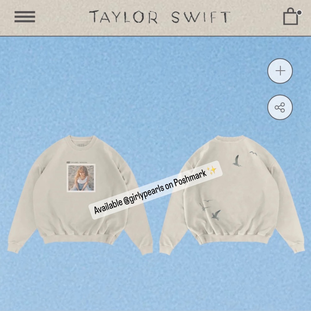 Taylor Swift 1989 Beige Crewneck (Taylor’s Version) Offical Merch NEW